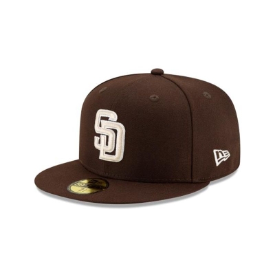 Brown San Diego Padres Hat - New Era MLB Authentic Collection Alt 59FIFTY Fitted Caps USA4083159